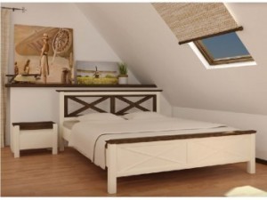Кровать двуспальная деревянная “Прованс” 1.4х2.0м Сосна МЕБИГРАНД