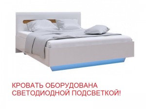 Кровать Бьянко белая глянец 1,4 Х 2,0 М с ПОДСВЕТКОЙ