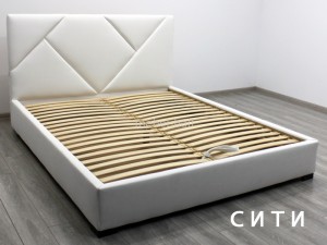 Кровать двуспальная с мягким изголовьем и подъемным механизмом Сити 140*200 (190) см