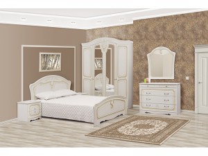 Спальня Луиза 4Д Світ Меблів Белое Золото