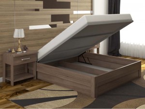 Кровать двуспальная Подиум Дерево ДаКас с подъемным механизмом