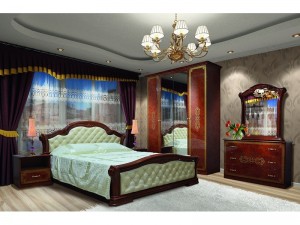Кровать Венеция Новая Світ Меблів Пино Орех 180х200см